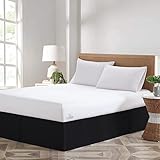 SGI Bedding 18 Inch Magic Pleated Bedskirt | Microfiber Magic Pleated Bed Skirt | Fade-Resistant, Wrinkle-Free, Anti-Static, Decorative, Extra Storage Space, Clutter-Free | King, Black