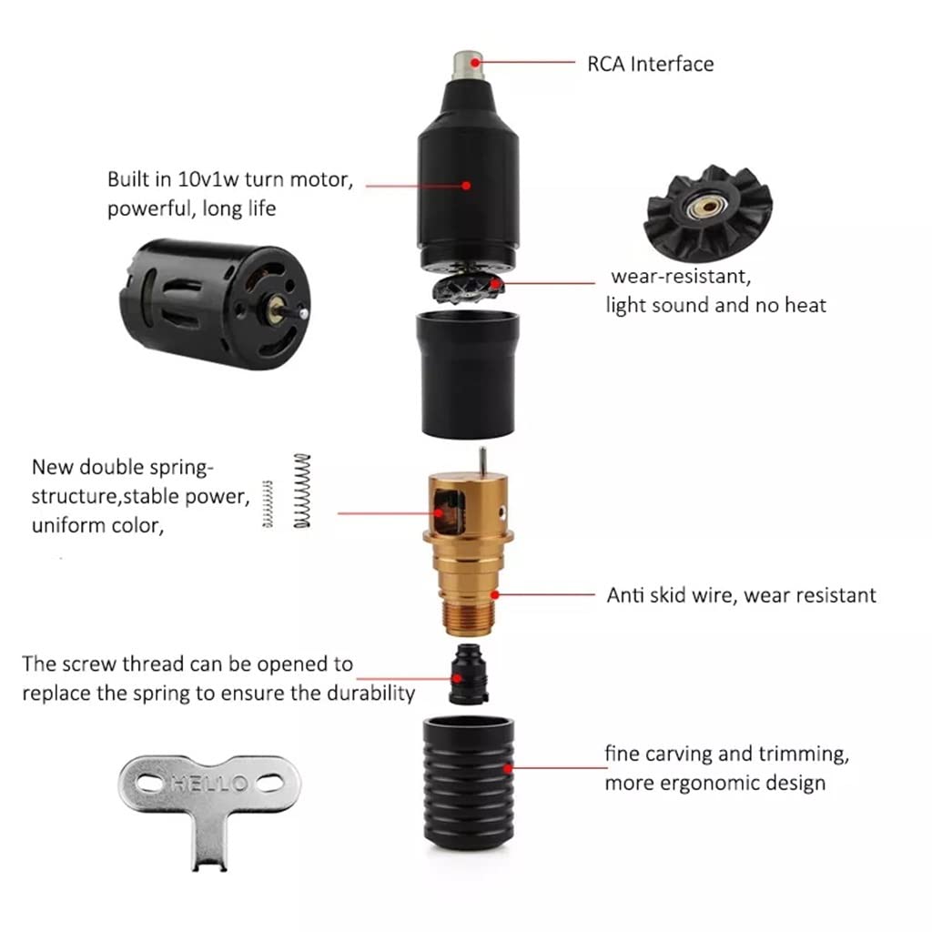 Tattoo Machine Kit with Cartridges Professional Interface Rotary Pen for Permanent Body Art