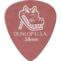Dunlop DL P 0090 417p.58 Gator Grip Standard Players Pick (12 pièces) Rouge - Les Beatles, Paul McCartney, John Lennon, RIngo Starr, George Harrison