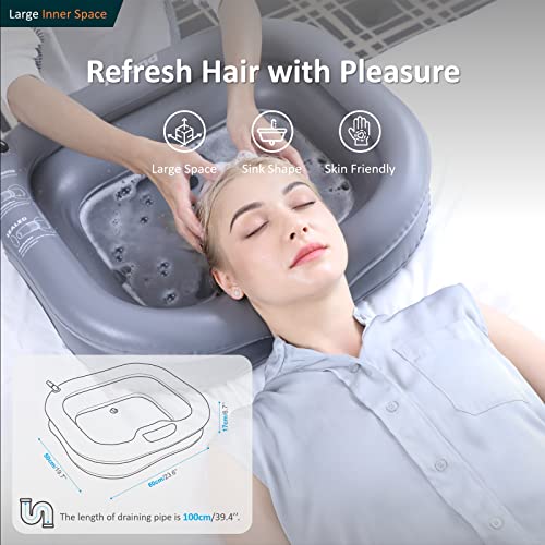 Rehand Inflatable Wash Basin, Portable Shampoo Bowl For The Elderly, Disabled, Bedridden And Handicapped, Portable Hair Washing Sink For Pregnant Woman, Bedside And In Bed Hair Washing Tray #TOP4