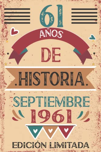 61 Años De Historia septiembre 1961: Libro de visitas, cuaderno, 110 páginas de felicitaciones, idea de regalo, regalo Para la esposa, novia, mujer, La madre