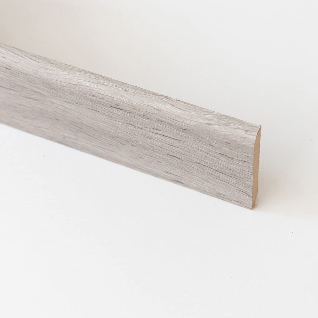 10 PZ Di BATTISCOPA IN MDF ROVERE GRIGIO MM.10X70X2400
