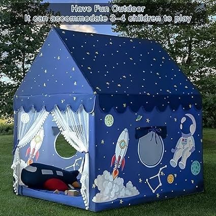 Image of Jumbo Size Light Weight Kids Play Tent House for 3-13 Year Old Kids Girls and Boys (Rocket)