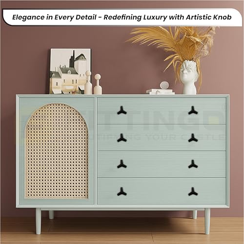 Image of Y Shape Knob for Drawer /Decorative Knobs and Pulls /Drawer Knob /Door Knobs for Drawers (Zinc /Black Finish) Pack of 2-| 3 Years Warranty |