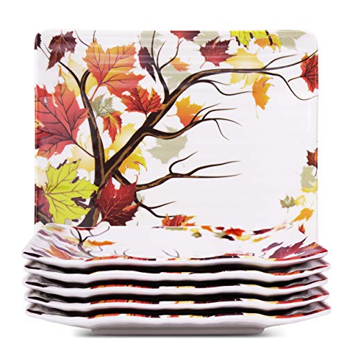 Smart Dinning Melamine Snacks Plate Set of 6 PC – 7 inch, Multicolor