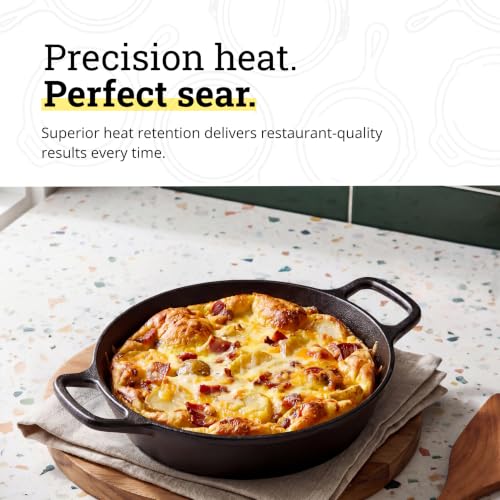 Image of Lodge Seasoned Cast Iron Dual Handle Pan 8 Inch - Cast Iron Frying Pan - Even Heat Distribution - Oven & Stovetop Safe - PFAS-Free, Non-Toxic Cookware
