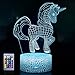 Produktbild Einhorn Geschenk Einhorn 3d Nachtlampe für Kinder, 16 farben ferngesteuerte schlafzimmer nachttisch lampe geburtstag weihnachten party geschenke für mädchen kinder damen (einhorn baby b)