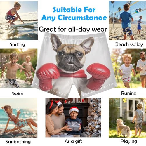 Boys Swim Trunks Quick Dry Bathing Suit Animal Boxing Gloves Toddler Swim Shorts Swimwear 3t2