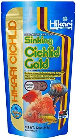 Sinking Cichlid Gold Pellet Aquarium Fish Food For All Life Stages (Mini) 100G, 1 Count