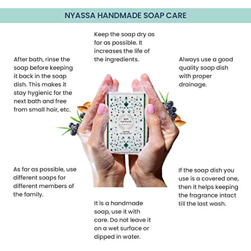 Image of Nyassa Noori Mukkhalat Handmade Soap 150 gm with a Middle Eastern fragrance and with natural ingredients like vitamin-rich acai berry extracts and almond butter.