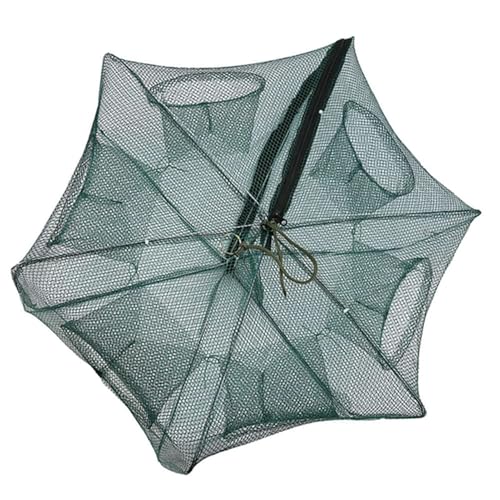 Automatic Fishing Pot, Crab Trap Shrimp Net, with 6 Holes Zipper Design for Easy Catch of Crab Lobster Minnows and Crawfish (6 Holes)
