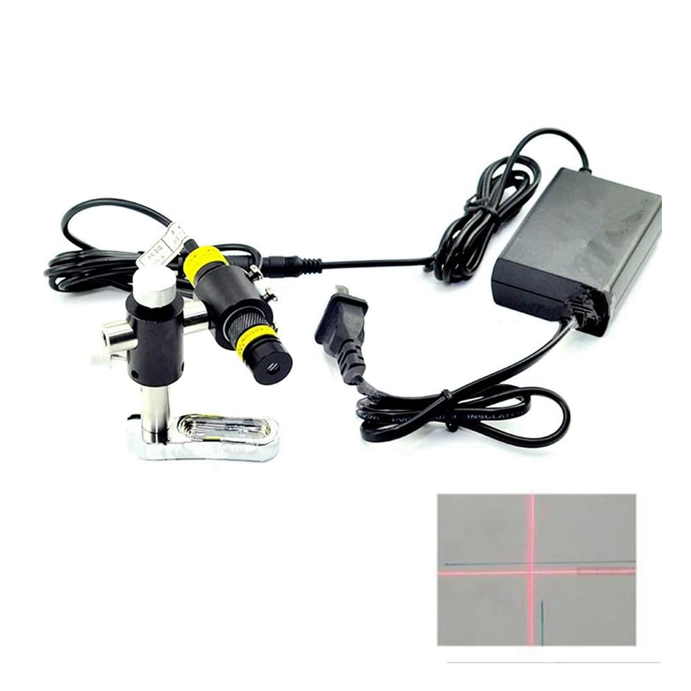 648nm Réglable Rouge Laser Croix Module Verre Lentille 16x68mm avec Support et Adaptateur