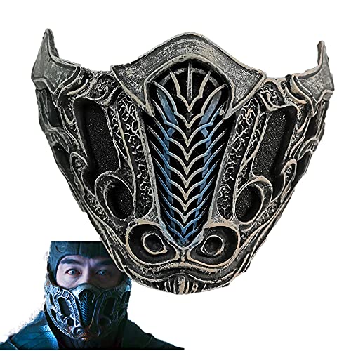 IICoser Mortal-Kombat Scorpion Resin Mask Sub-ZeroLin Kuei Cosplay Masquerade Halloween Party Costume Props (Sub-Zero), One Size