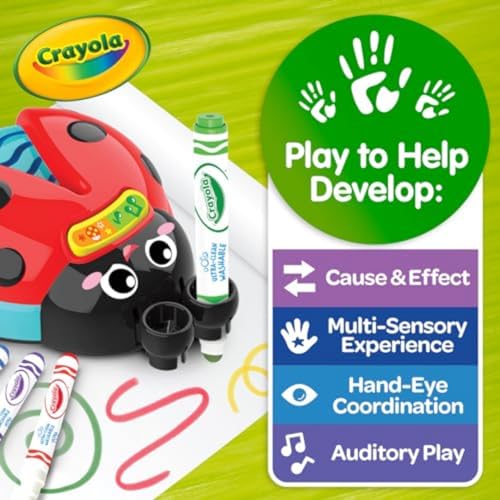 Image of Crayola Musical Color Bug, Toddler Sensory Toy, Ladybug Toy for Kids, Arts & Crafts, Gifts for Toddlers, Ages 2, 3, 4