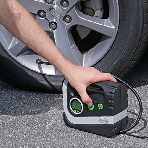 Slime 40047 Tire Inflator, Portable Car Air Compressor, Rugged, Inflate Right Automatic Shut Off, With Digital 99 Psi Display, Long Hose And Led Light, 12V, 4 Min Inflation #TOP5