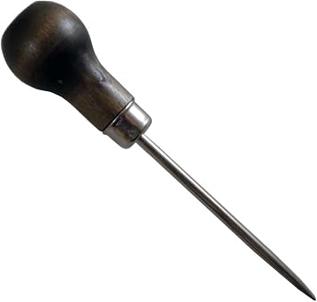ToolUSA Mini Awl | 4.5" 11.4 cm Length | Wooden Bulb-Shaped Handle | Perfect for Leather, Wood & Plastic | Compact & Portable Design