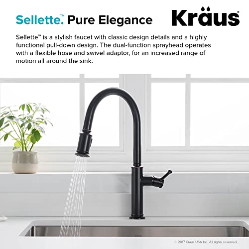 Kraus Sellette Single Handle Pull-Down Kitchen Faucet With Deck Plate In Oil Rubbed Bronze, Kpf-1680Orb #TOP1