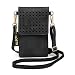 seOSTO Black Cell Phone Purse, Lightweight Small Wallet Purses and Handbags with 2 Shoulder Strap for Women