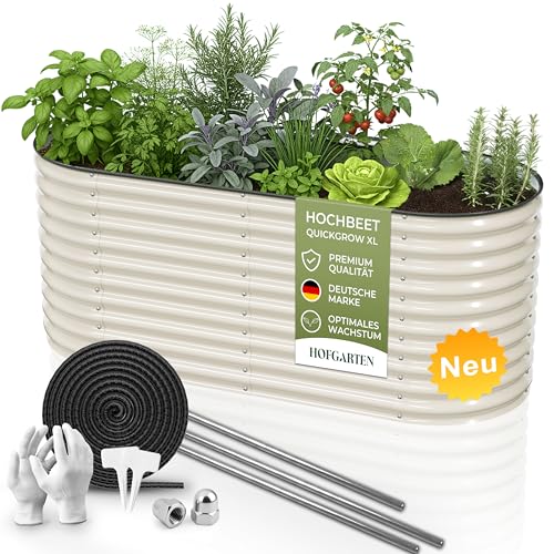 HOFGARTEN Hochbeet Metall 200x80x78 cm I Gartenbeet aus verzinktem Stahl I Pflanzbeet wetterfest & â€¦ – Miniatur
