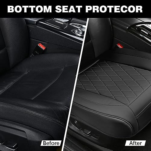 Ttmiku 2-Pack Bottom Seat Cover For Cars, Pink Luxury Faux Leather Side Wrapped Auto Front Seats Cushion Protector With Storage Pockets, Universal Fit 90% Sedan Suv #TOP1