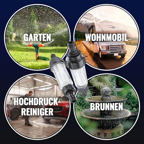 POPPSTAR 3/4\ Wasserfilter für Gartenschlauch/Hochdruckreiniger, mit Adapter