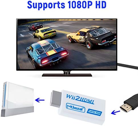 Wii hdmi Adapter,Mcbazel Wii to HDMI Converter,Full HD 1080P Video Adapter Converter With 3.5mm audio