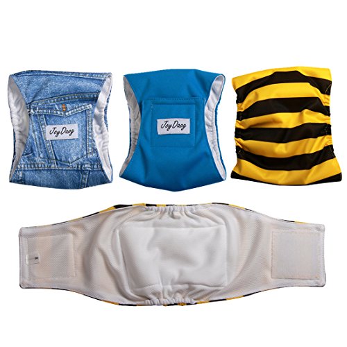 Joydaog Reusable Belly Bands For Dogs,5 Pack Washable Dog Diapers Male Puppy Nappies Wrap,Xs #TOP2