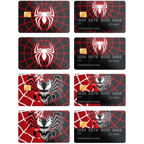 Scoleswall Card Spidermans Waterproof Credit Vinyl Stickers for Bank Debit Decor Spider Slim Design Decal Wrap Removable Cover Cool Labels Print for Decor, Spiderman, 7.5 x 5.8 x 0.01 inch Cover