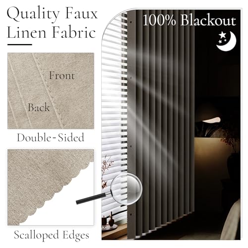 HMYI 100% Blackout Magnetic Folding Door Curtain for Doorway Pleated Curtains Room Divider Drapes, Accordion Style Closet Curtains for Open Closet, 1 Panel, W45 x L80, Tan - Image 3