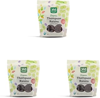 365 by Whole Foods Market, Organic Thompson Raisins, 8 Ounce (Pack of 3)