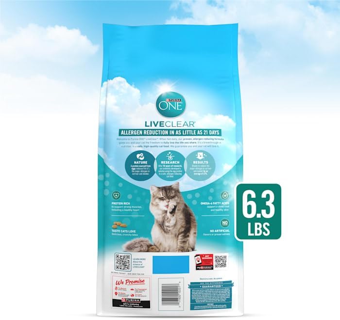 Purina ONE, LiveClear Allergen-Reducing Dry Cat Food with Real Chicken, 102.4 Ounce