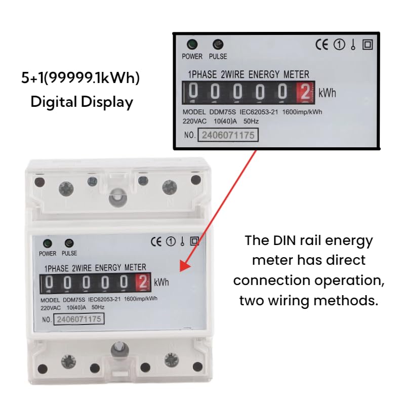 Contatore Energia Elettrica WiFi Monofase - Smart Meter Con App Per Monitoraggio Consumi