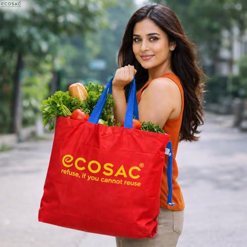 Image of Classic Shopping bag | for Carry Milk Grocery Fruits Vegetable Kitchen Essential |Reusable, Washable, Lightweight & Foldable |15 kg Capacity