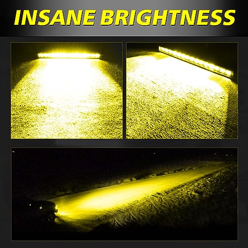 Image of 20 inch 105W Amber Single Row LED Light Bar w /Wiring Kit & Cover
