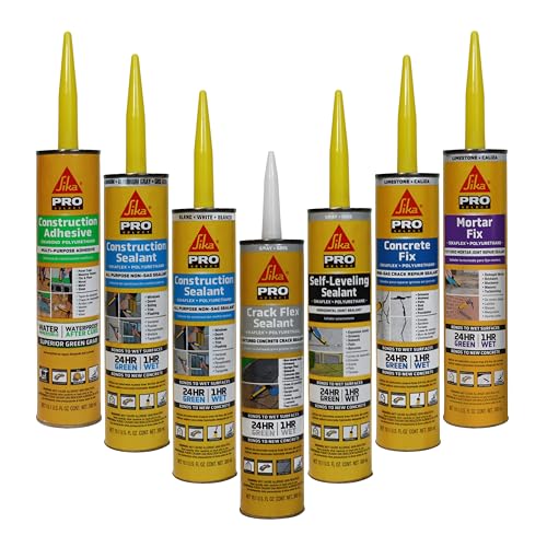 Image of SIKA Sikaflex Construction Sealant - Aluminum Gray, Paintable Polyurethane, All-Purpose for Sealing Joints & Gaps, 10.1 fl. oz Cartridge - Weatherproof, Durable, Self-Leveling, Non-Corrosive