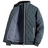 [BVOME] キルティングジャケット メンズ 裏起毛 防寒 ブルゾン 通勤 保温ジャケット 大きいサイズ 秋冬 grey XL