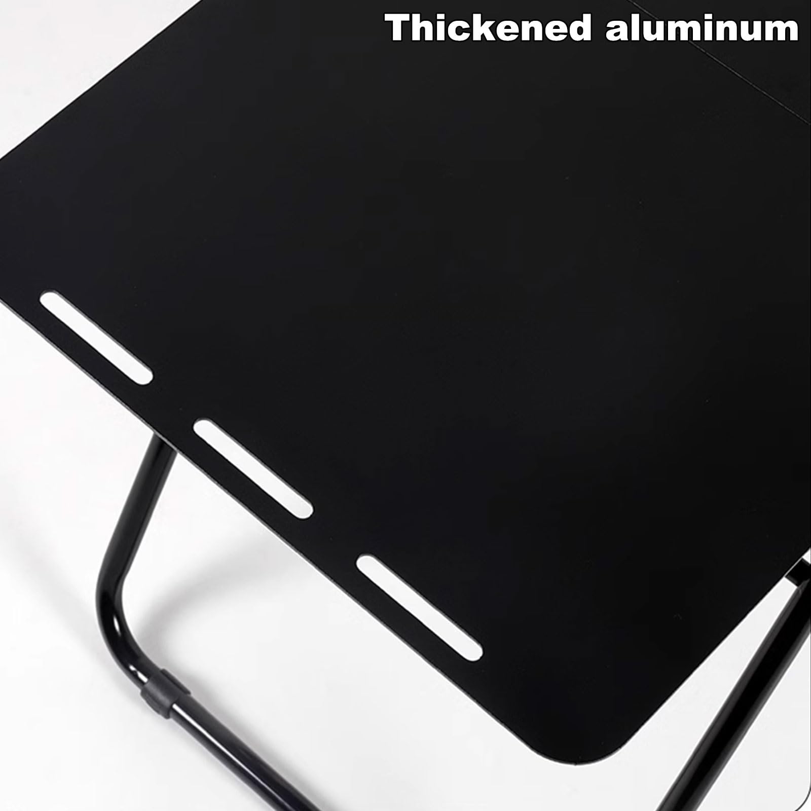 Przenośny, lekki, składany stół kempingowy, aluminiowy stół z torbą do przenoszenia, stolik na zewnątrz, na kemping, grill i tylną klapę (czarny)