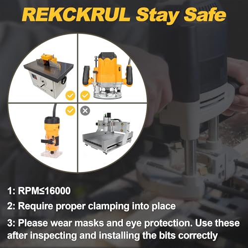 REKCKRUL 15-Piece 1/4-Inch Shank Router Bit Set