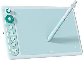 Parblo ペンタブレット、Intangbo X7 デジタルグラフィックタブレット、モード切り替えボタン付き、カスタマイズされたキー 6 個、アップグレードされたハードペン付き 7.2x4.5 インチ描画タブレット、Android Windows MacOS Chrome と互換性あり (グリーン)