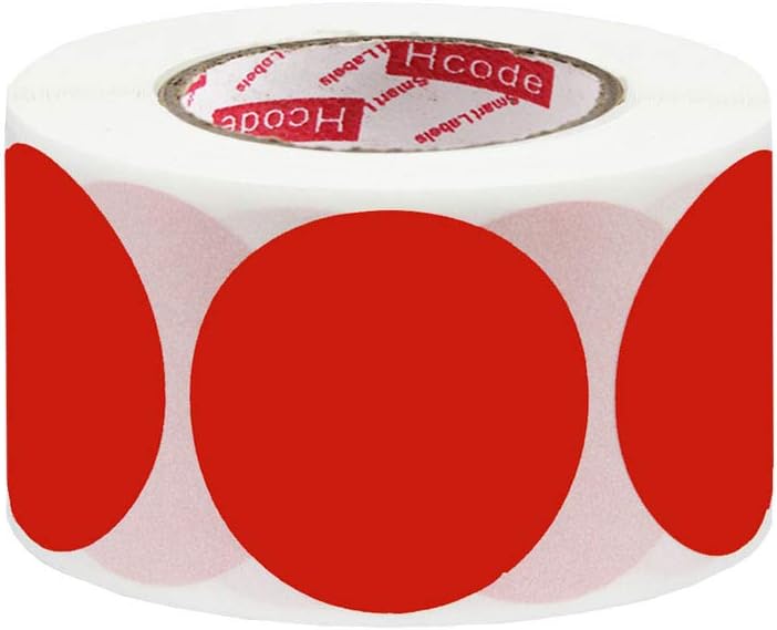 Hcode 1.5 Inches Blank Colorful Circle Stickers Round Adhesive Dots Labels Color Coding Label 500 Pieces Per Roll