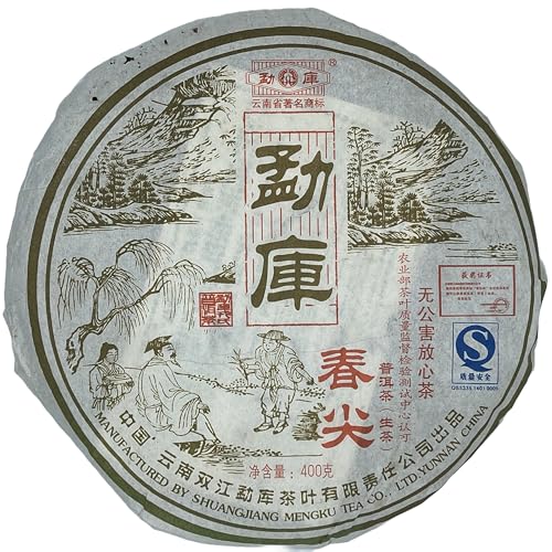 Thé Pu-Erh cru 2007 Mengku Spring Tip un sheng puerh d'exception vieilli en galette de 400g