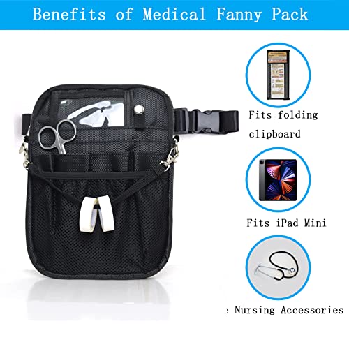 Krankenschwester Gürteltasche, Schwesterntasche, Utility Krankenschwester Tasche für Arbeit, Fit für Krankenschwester, RN, Vet-(nur Tasche)-Schwarz