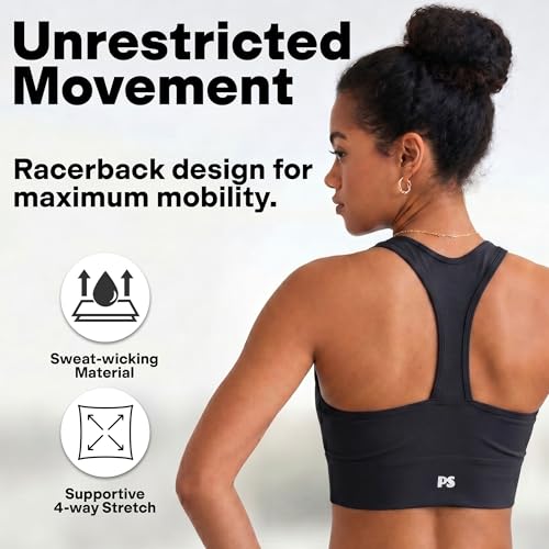 Image of POPSUGAR Sports Bras for Women - Y Back, High Neck, Strappy & Long Line Padded Racerback Bra Workout Yoga Top Racer Back Bra