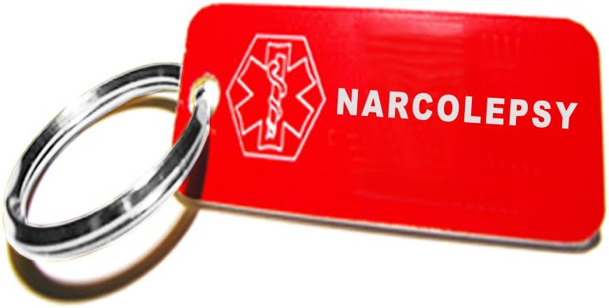 My Identity Doctor - Pre-Engraved Narcolepsy Plastic Medical Alert ID Keychain, Small 2.25 x .79 Inch