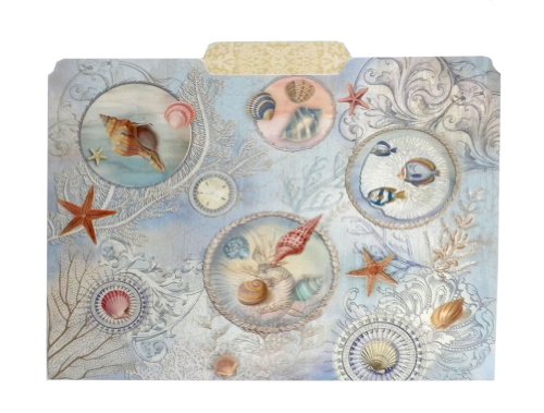 Punch Studio Seascape Decorative File Folders Set of 10