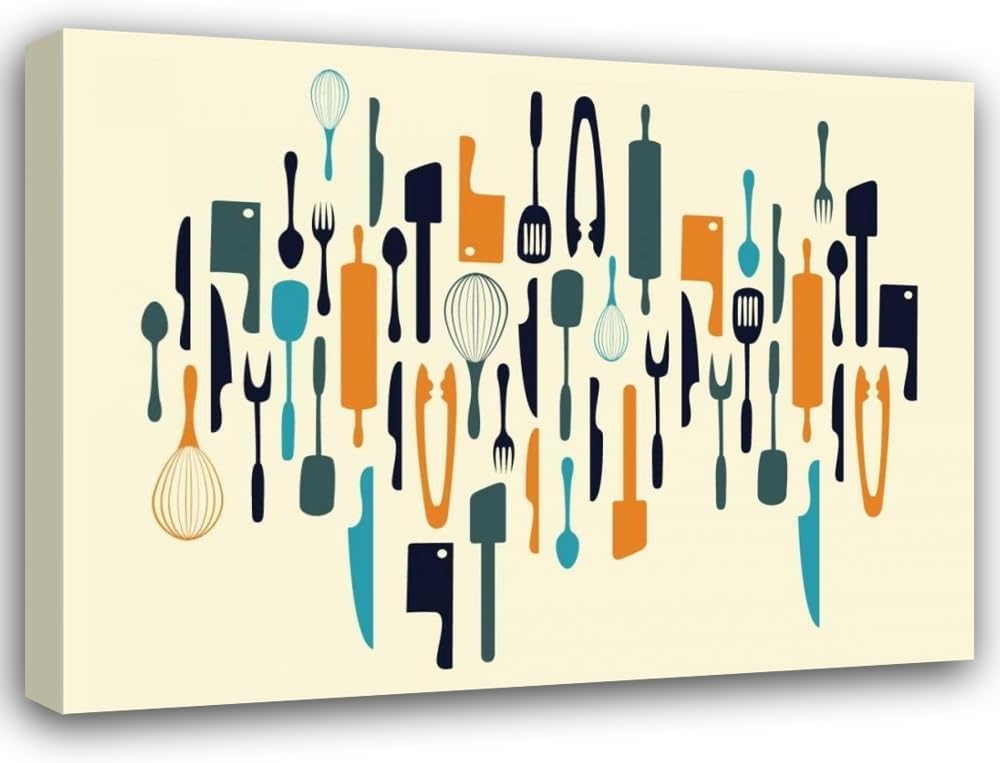 ArtDirect Kitchen Utensils V 48x36 Huge Gallery Wrapped Canvas Museum Art by Grey, Jace