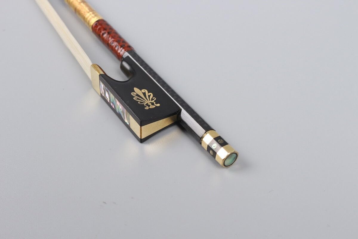 New Violin Bow 4/4 Pernambuco Level Carbon Fiber Stick Straight Performance Bow (4/4 Violin Bow)