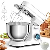 BioloMix Stand Mixer, 1200W DC Motor 11 Speed Tilt Head Food Mixer, Digital OLED Screen, Kitchen Electric Food Stand Mixer with Dough Hook, Flat...