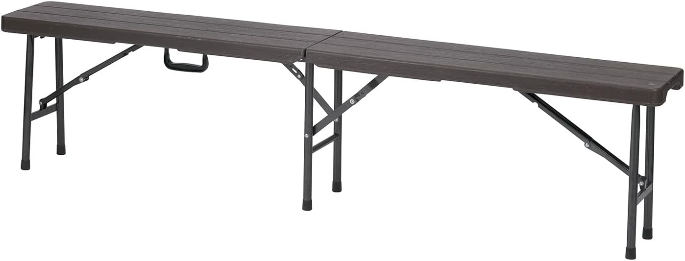 Takeda Corporation UDB-180BR Wood-Style Garden Bench for Verandas, Outdoor, Foldable, Brown, 70.9 x 9.8 x 16.9 inches (180 x 25 x 43 cm)