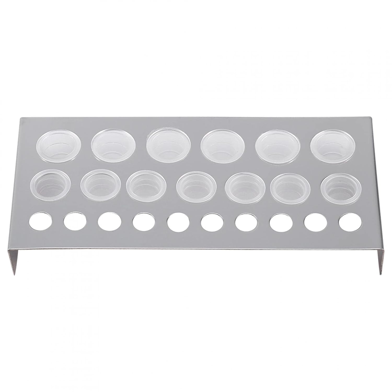 Tattoo Ink Cup Holder, Tattoo Pigment Ink Cup Holder Stand, 23 Holes Tattoo Pigment Ink Cup Holder Stainless Steel Shelf Stand for Tattoo Machine Supply